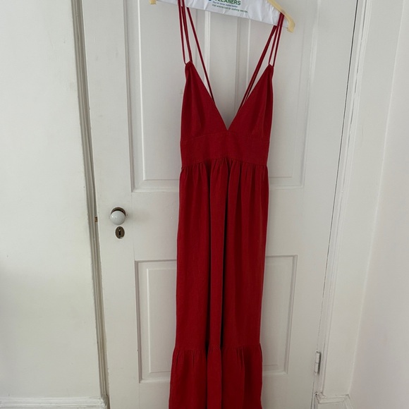 Posse Dresses & Skirts - Linen Red Maxi Dress